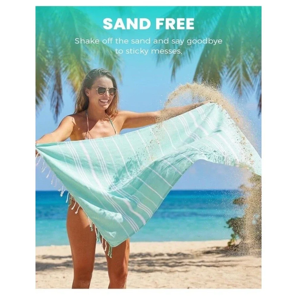 Turkish Beach Towels Vacation Essentials Quick Dry Sand Free Oversized Bath P...